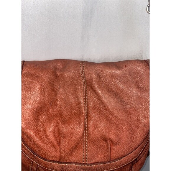 FOSSIL Key Per Crossbody Leather Orange Summer Handbag Boho Hobo Hippie - Picture 5 of 14